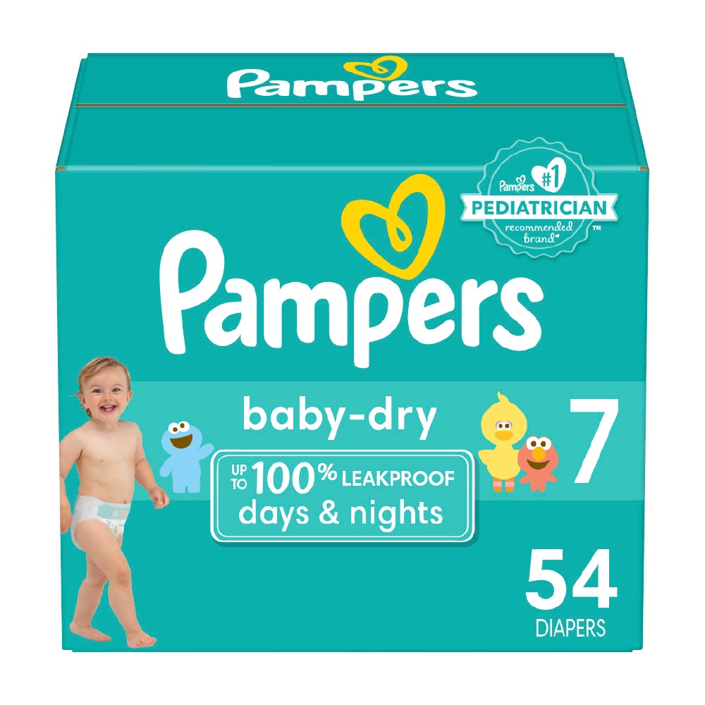 Pampers Baby-Dry Diapers, Size 7