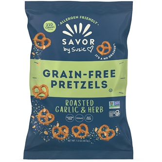 Savor By Suzie Grain-Free, Roasted Garlic & Herb Pretzels