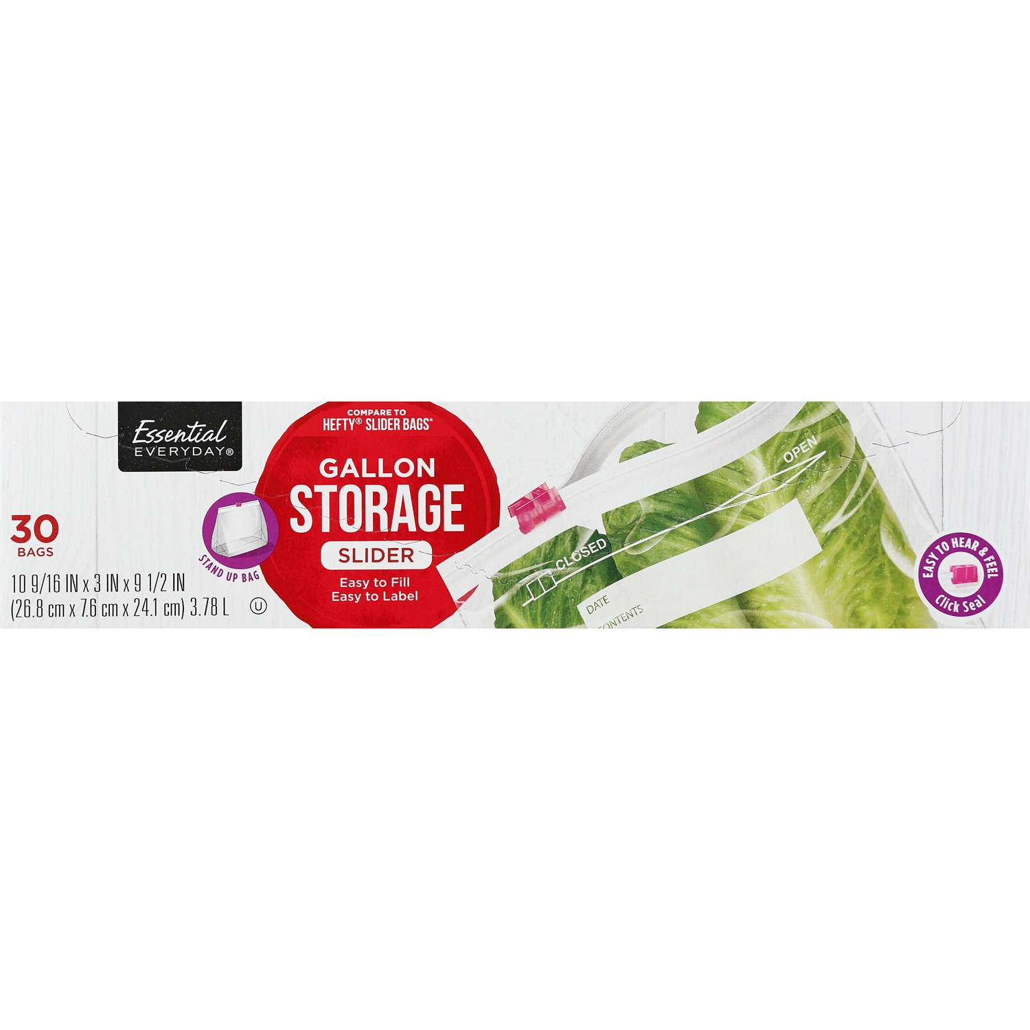 Essential Everyday Slider Gallon Storage Bags