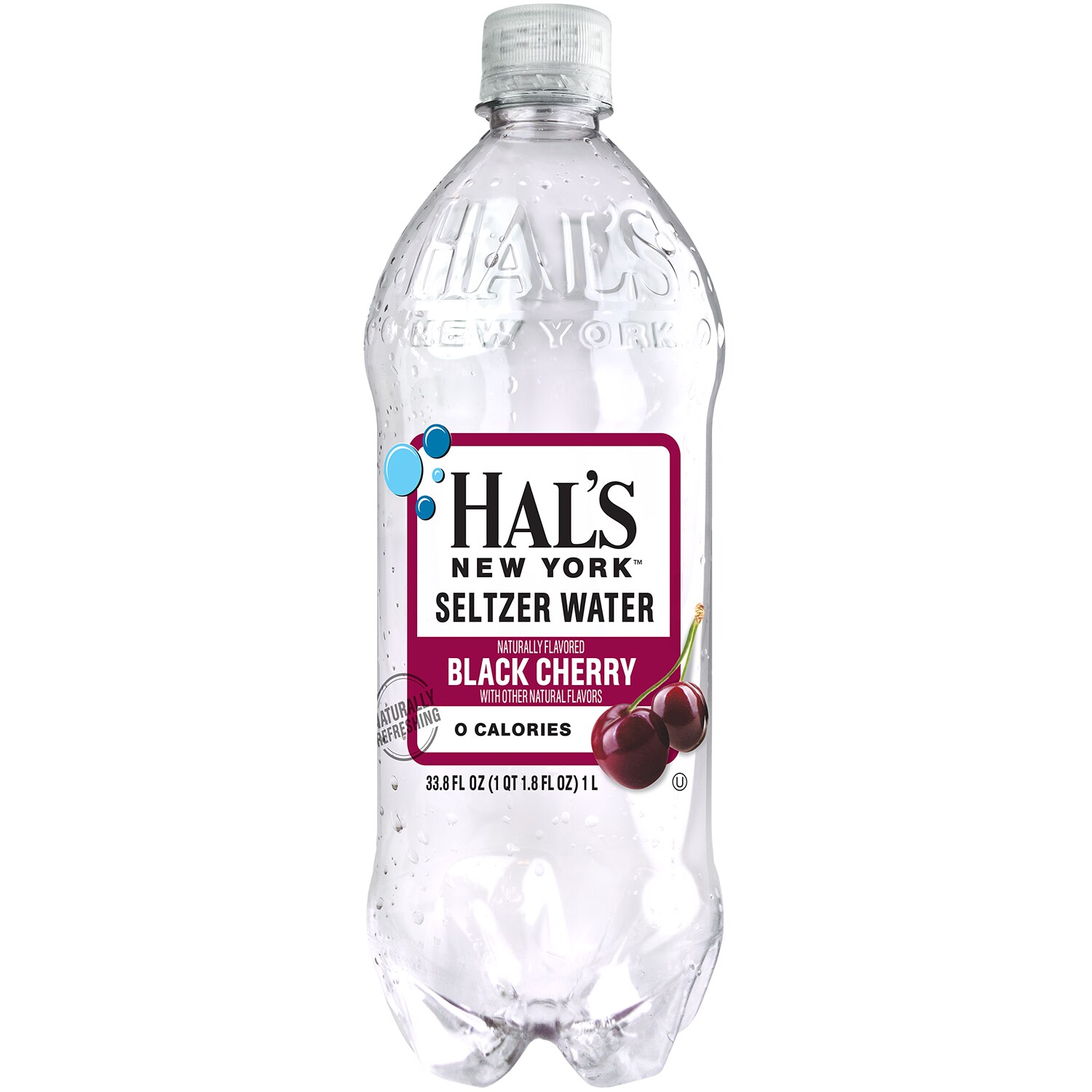 Hal's New York Seltzer Water, Black Cherry, Plastic Bottle