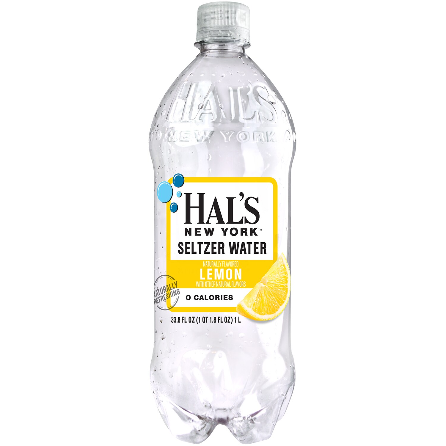 Hal's New York Seltzer Water, Lemon, Plastic Bottle