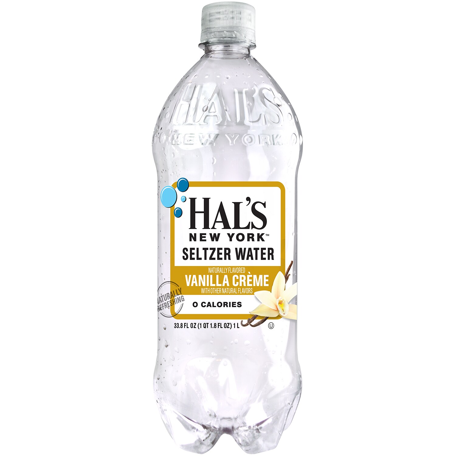 Hal's New York Seltzer Water, Vanilla Crème, Plastic Bottle