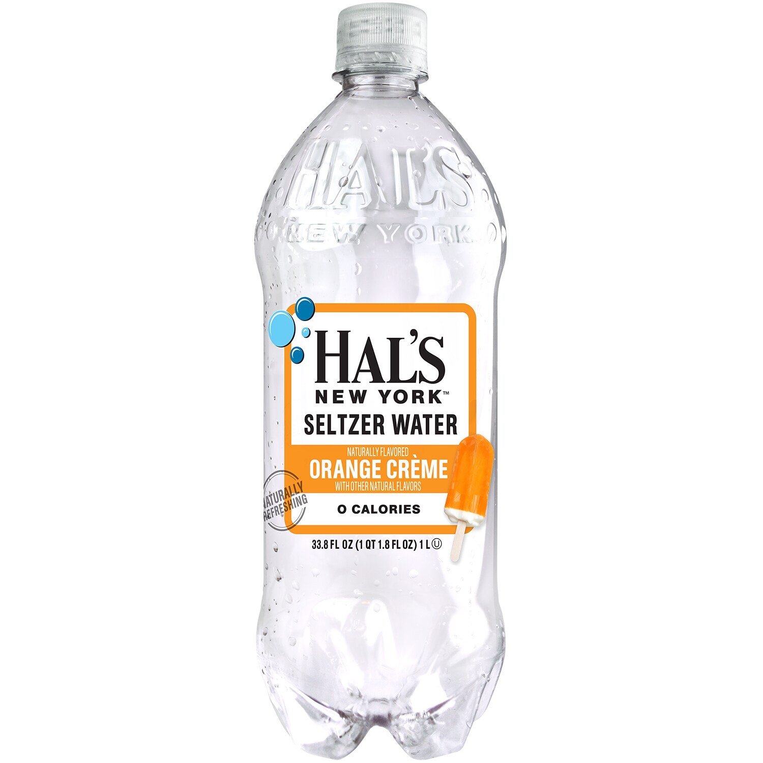 Hal's New York Seltzer Water, Orange Crème, Plastic Bottle