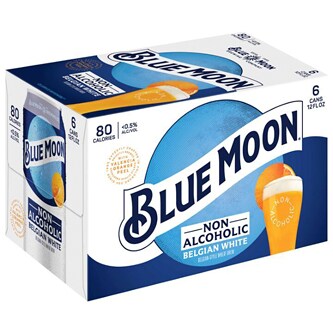 Blue Moon Non-Alcoholic Belgian White, Cans