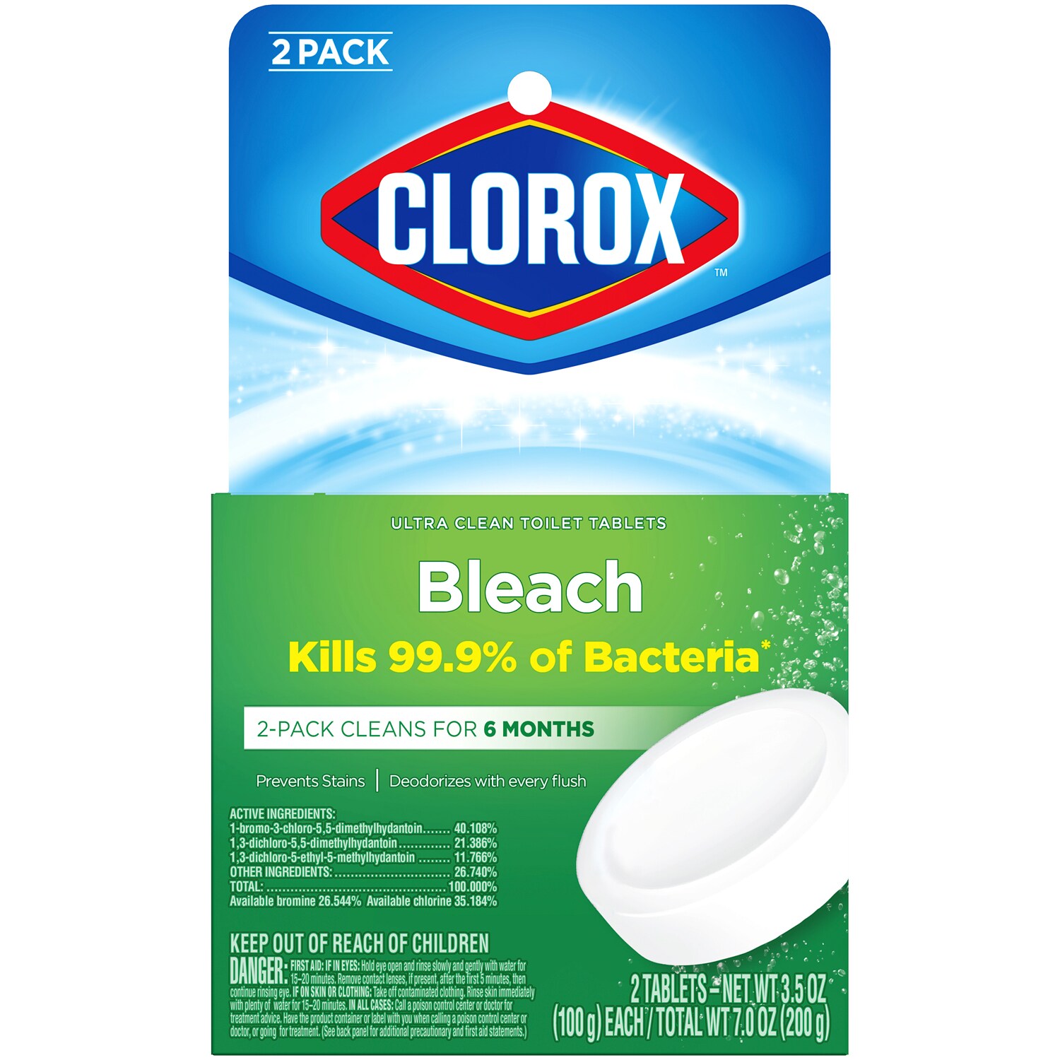 Clorox Ultra Clean Toilet Tablets, Bleach