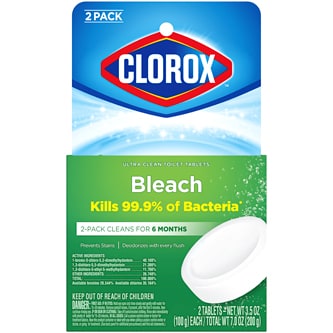 Clorox Ultra Clean Toilet Tablets, Bleach