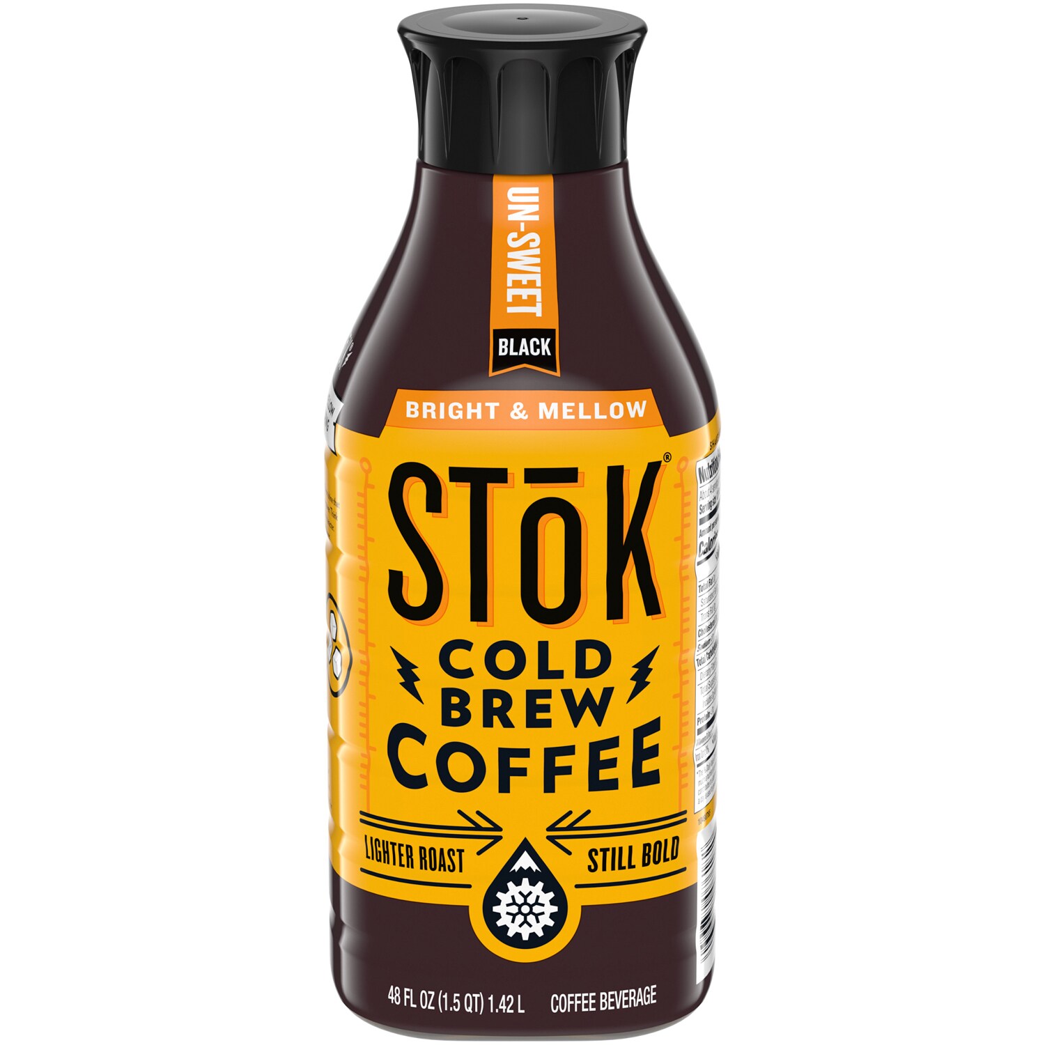 SToK Cold Brew Coffee, Un-Sweet Black, Bright & Mellow, Plastic Bottle