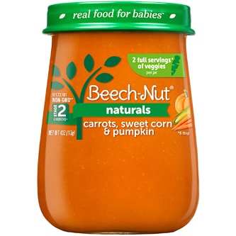 Beech-Nut Naturals Stage 2 Baby Food, Carrots, Sweet Corn & Pumpkin