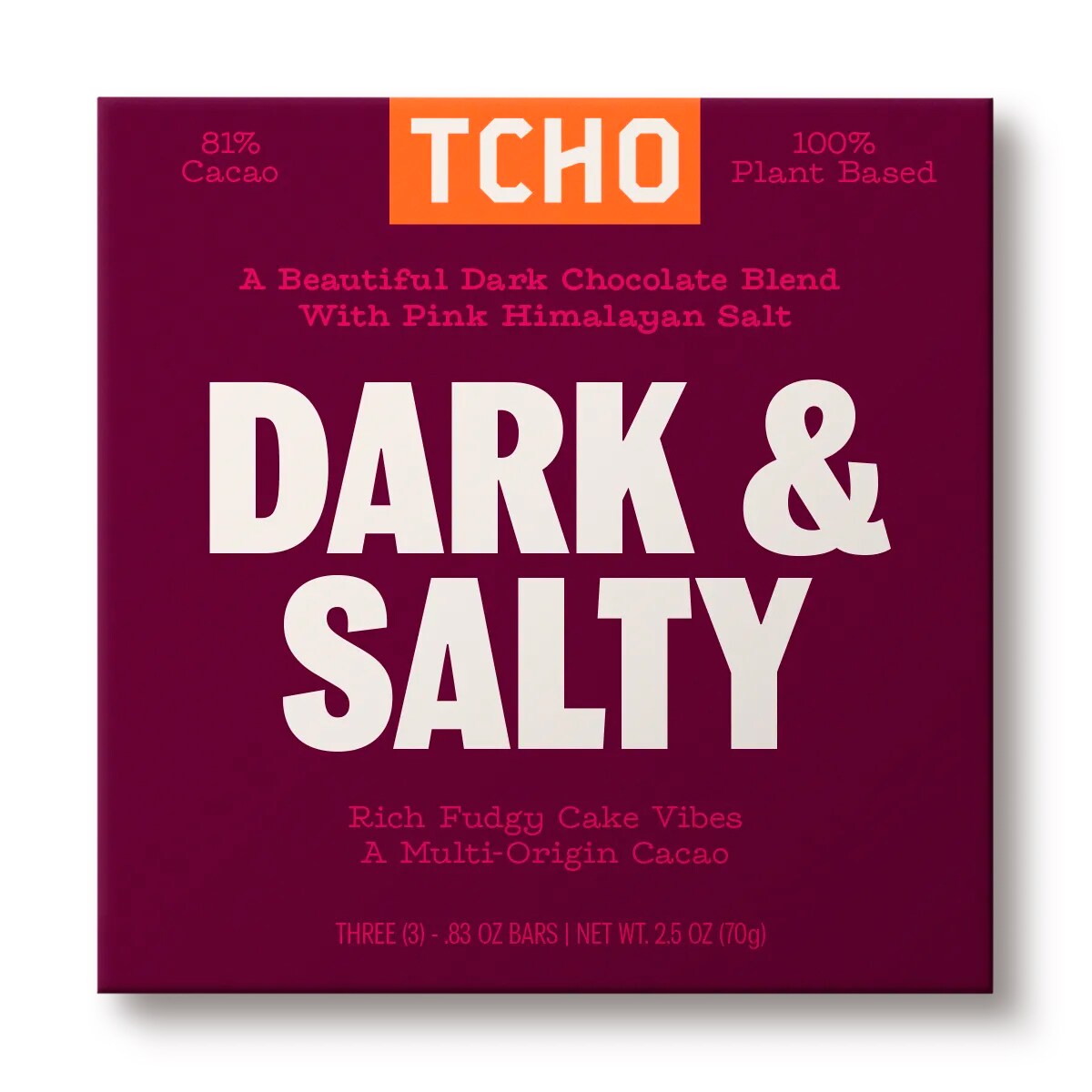 TCHO Dark Chocolate, Dark & Salty  