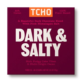 TCHO Dark Chocolate, Dark & Salty  