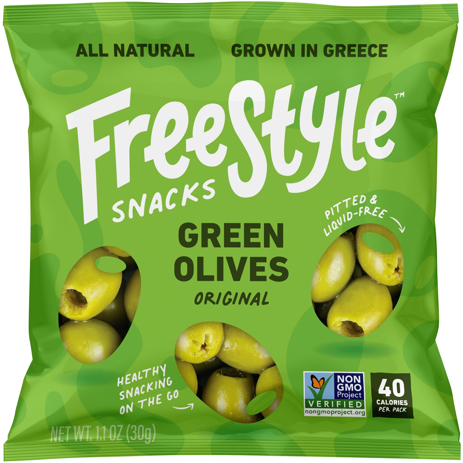 Freestyle Snacks Green Olives, Original