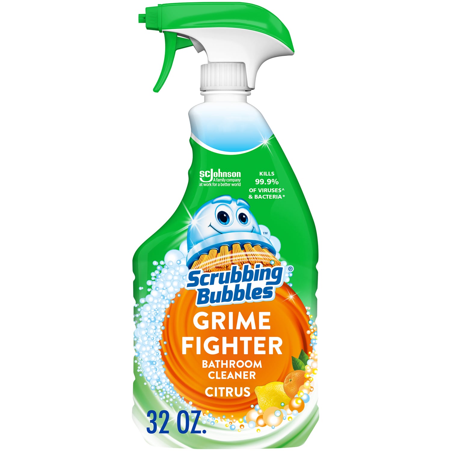 Scrubbing Bubbles Bathroom Cleaner Grime Fighter Spray, Citrus