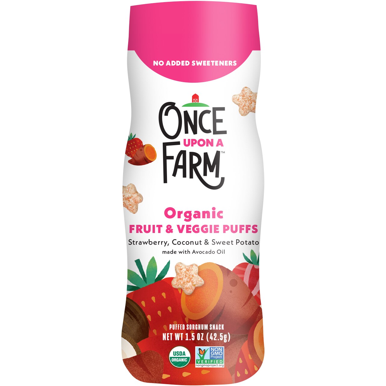 Once Upon a Farm Fruit & Veggie Puffs Strawberry, Coconut & Sweet Potato
