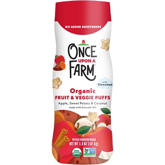 Once Upon a Farm Fruit & Veggie Puffs Apple, Sweet Potato & Coconut