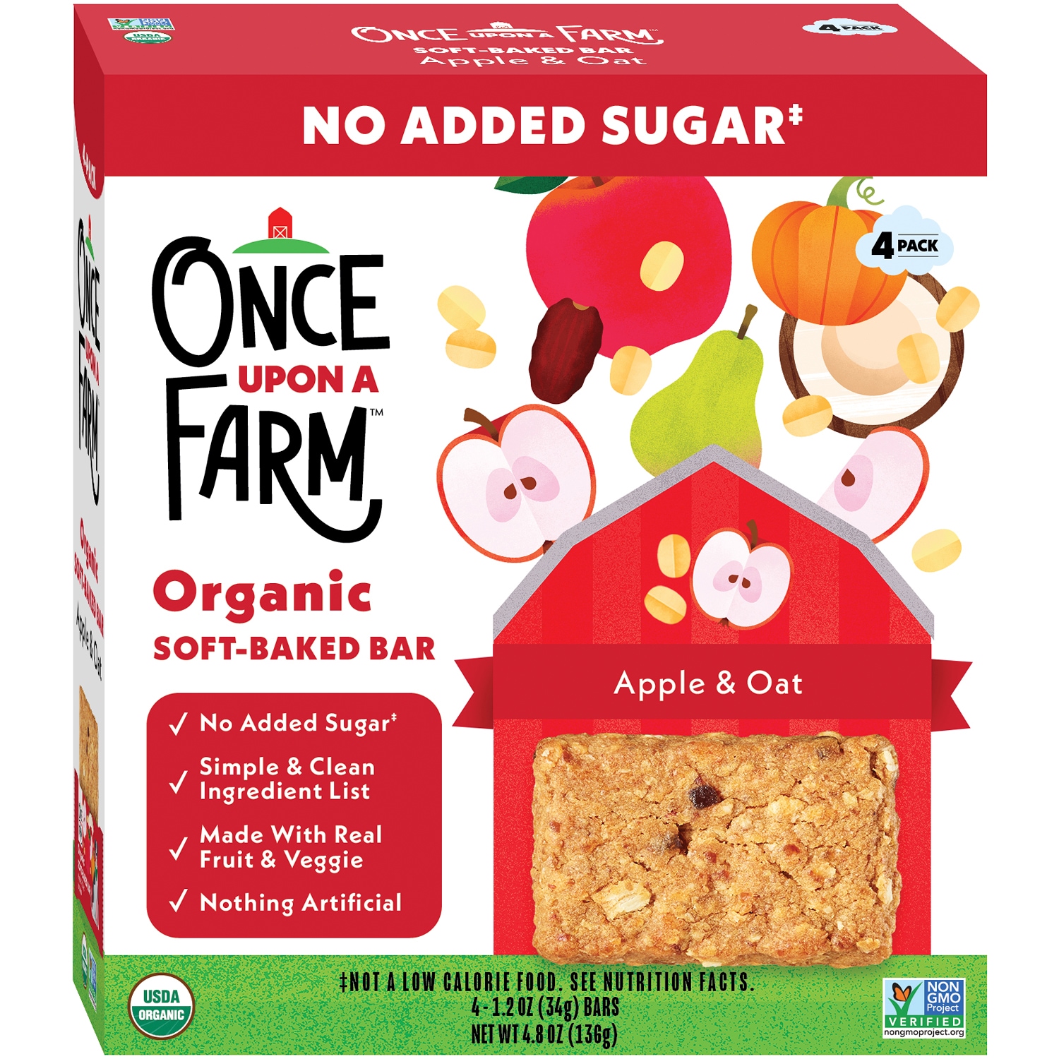 Once Upon a Farm Organic Soft-Baked Bar, Apple & Oat