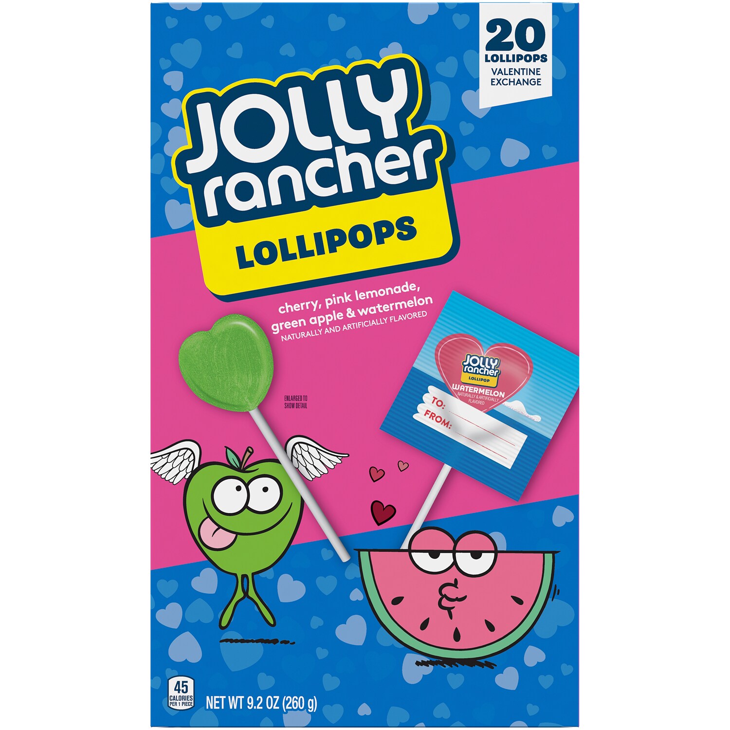 Jolly Rancher Assorted Fruit Flavored, Valentine Exchange Lollipops 
