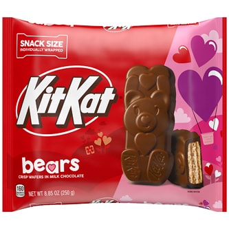 Kitkat Snack Size Bears Crisp Wafers in Milk Chocolate Valentine's Laydown Bag
