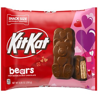 Kitkat Snack Size Bears Crisp Wafers in Milk Chocolate Valentine's Laydown Bag