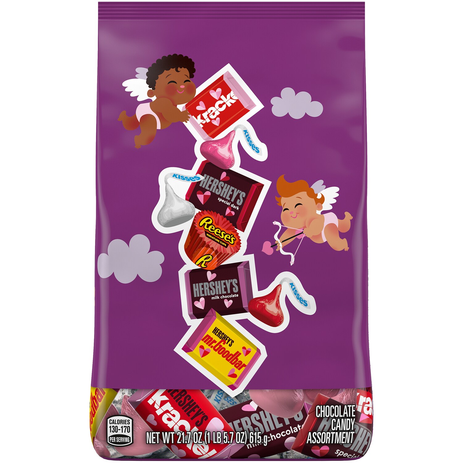 Hershey's & Reese's Chocolate Candy Assortment Valentine's Stand Up Bag