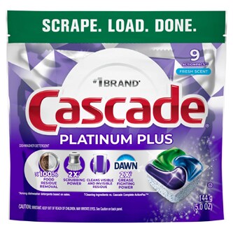 Cascade Platinum Plus ActionPacs Dishwasher Detergent, Fresh Scent