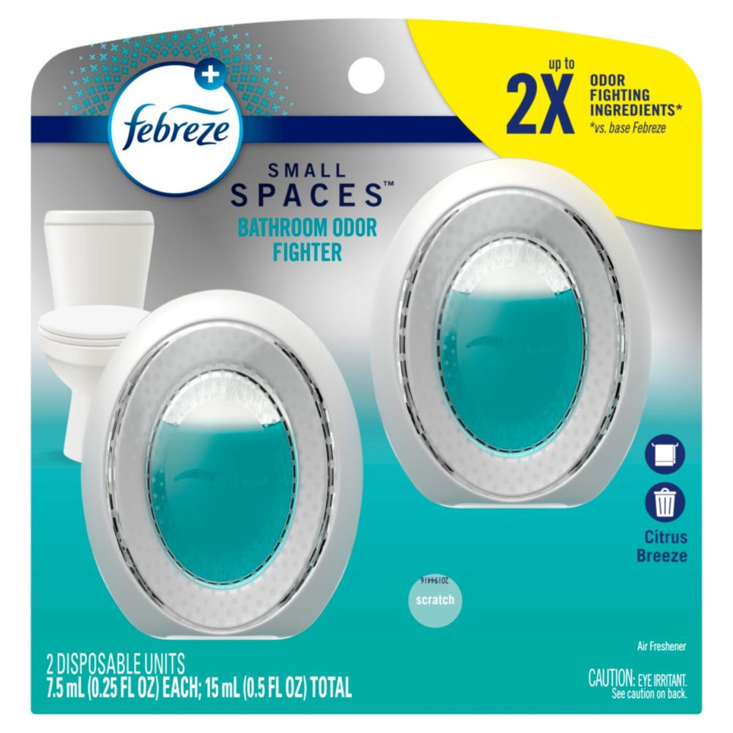 Febreze Small Spaces Air Freshener Bathroom Odor Fighter, Citrus Breeze