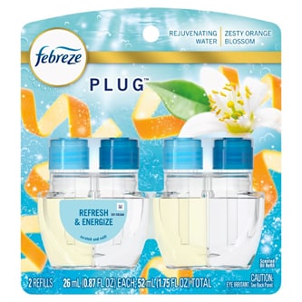 Febreze Plug Air Freshener Scented Oil Refills, Refresh & Energize