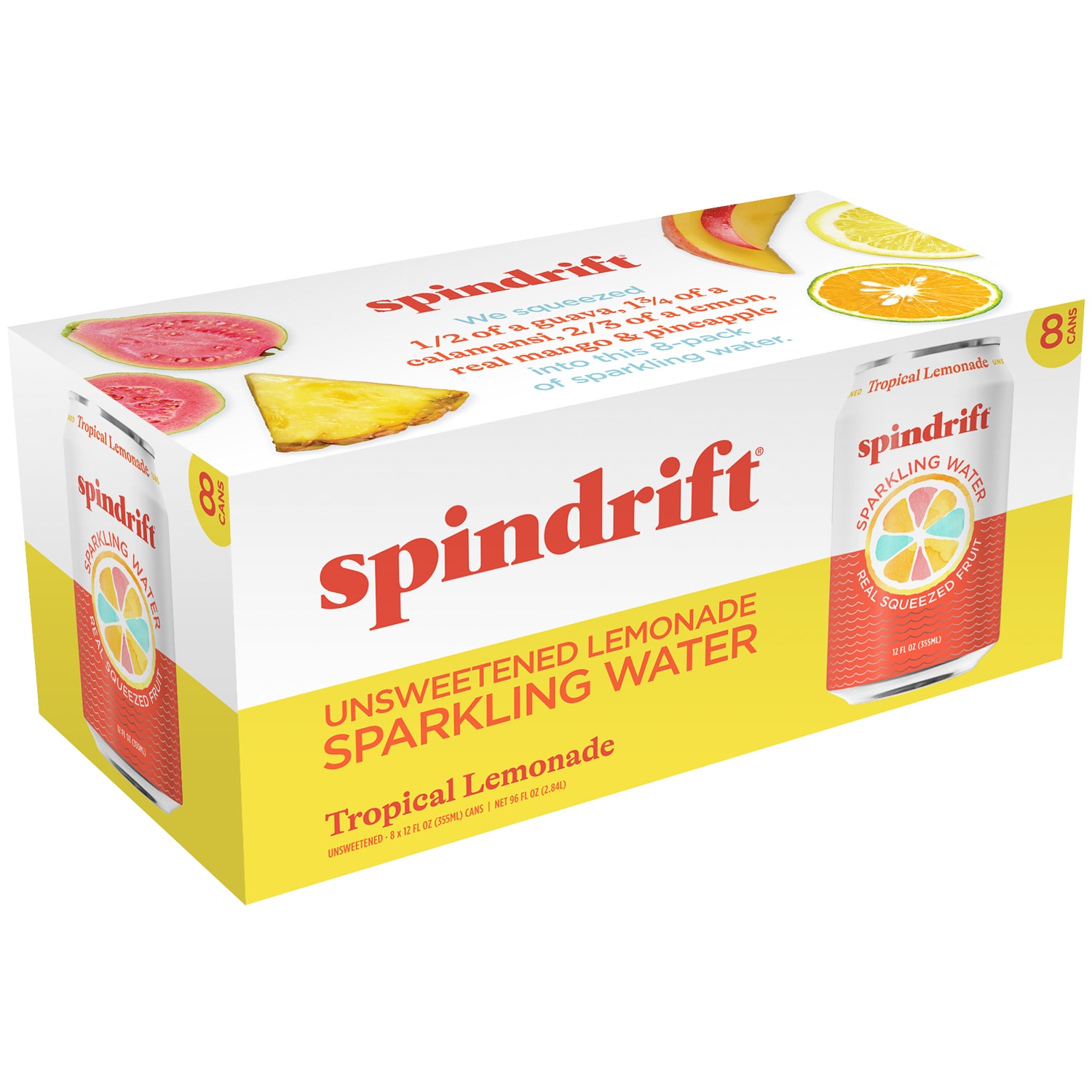Spindrift Sparkling Water, Tropical Lemonade, Cans