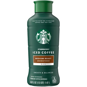 Starbucks Iced Coffee, Unsweetened Medium Roast, Plastic Bottle
