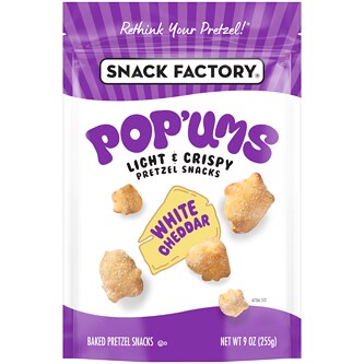 Snack Factory Pop 'ums Pretzel Snacks, White Cheddar