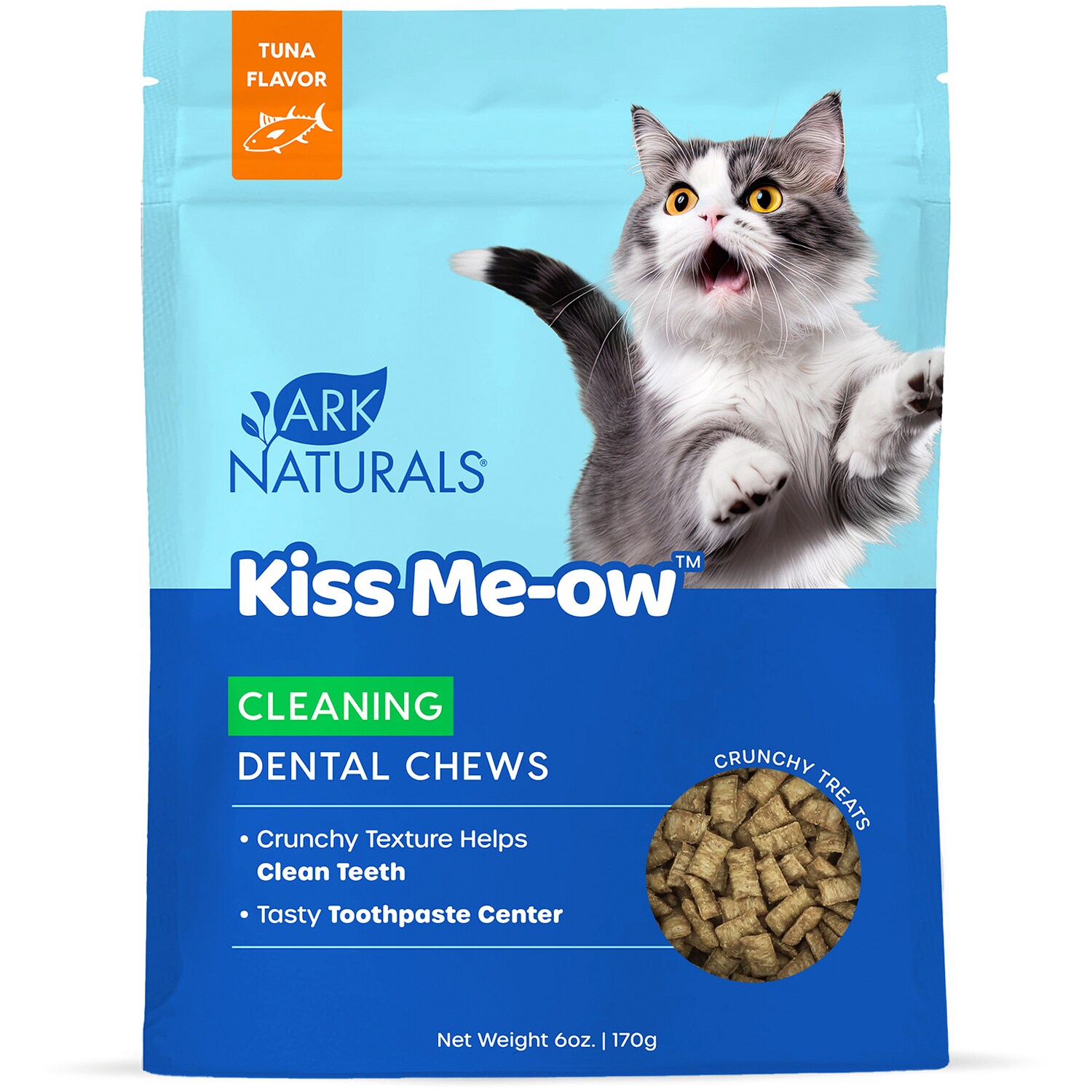 Ark Naturals Kiss Me-ow Dental Chews Tuna Cat Treats, Cleaning
