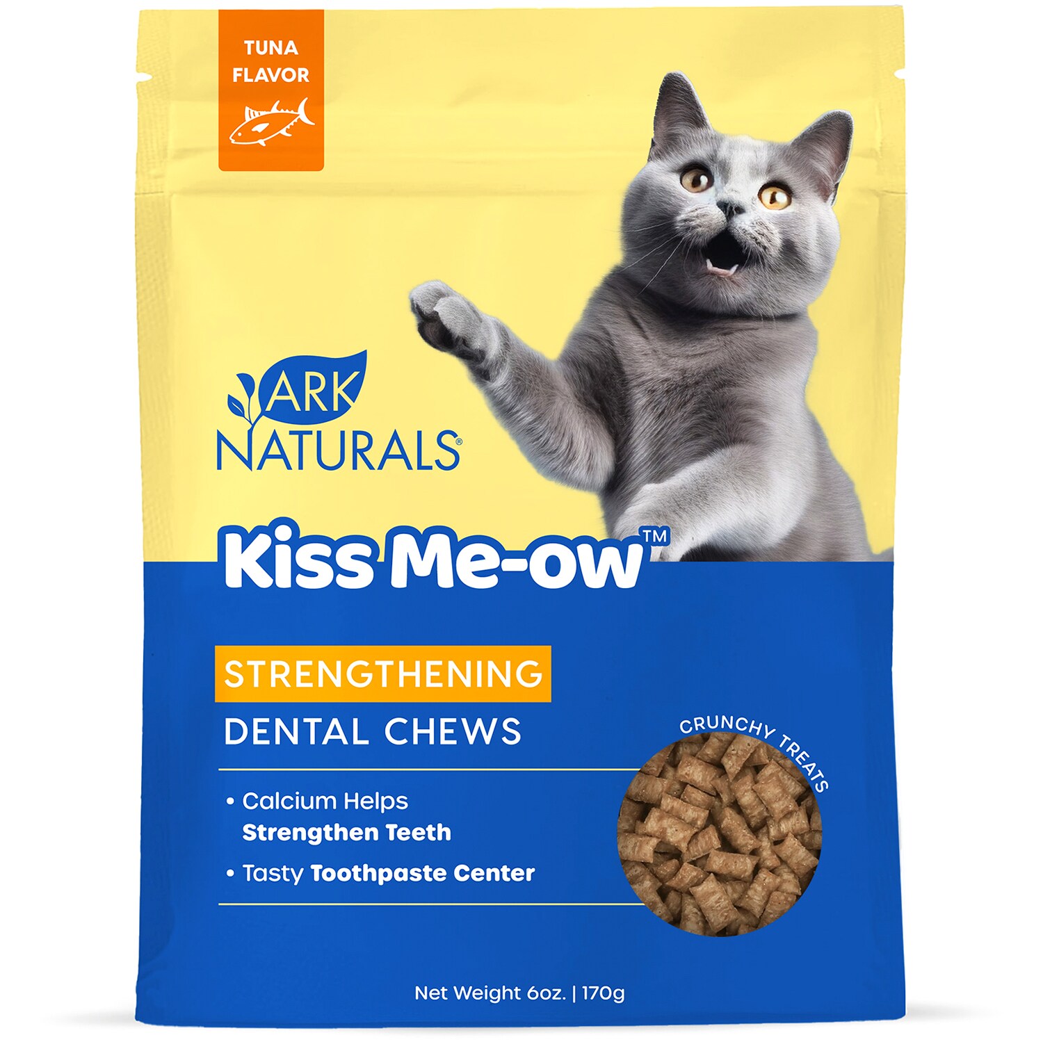Ark Naturals Kiss Me-ow Dental Chews Tuna Cat Treats, Strengthening