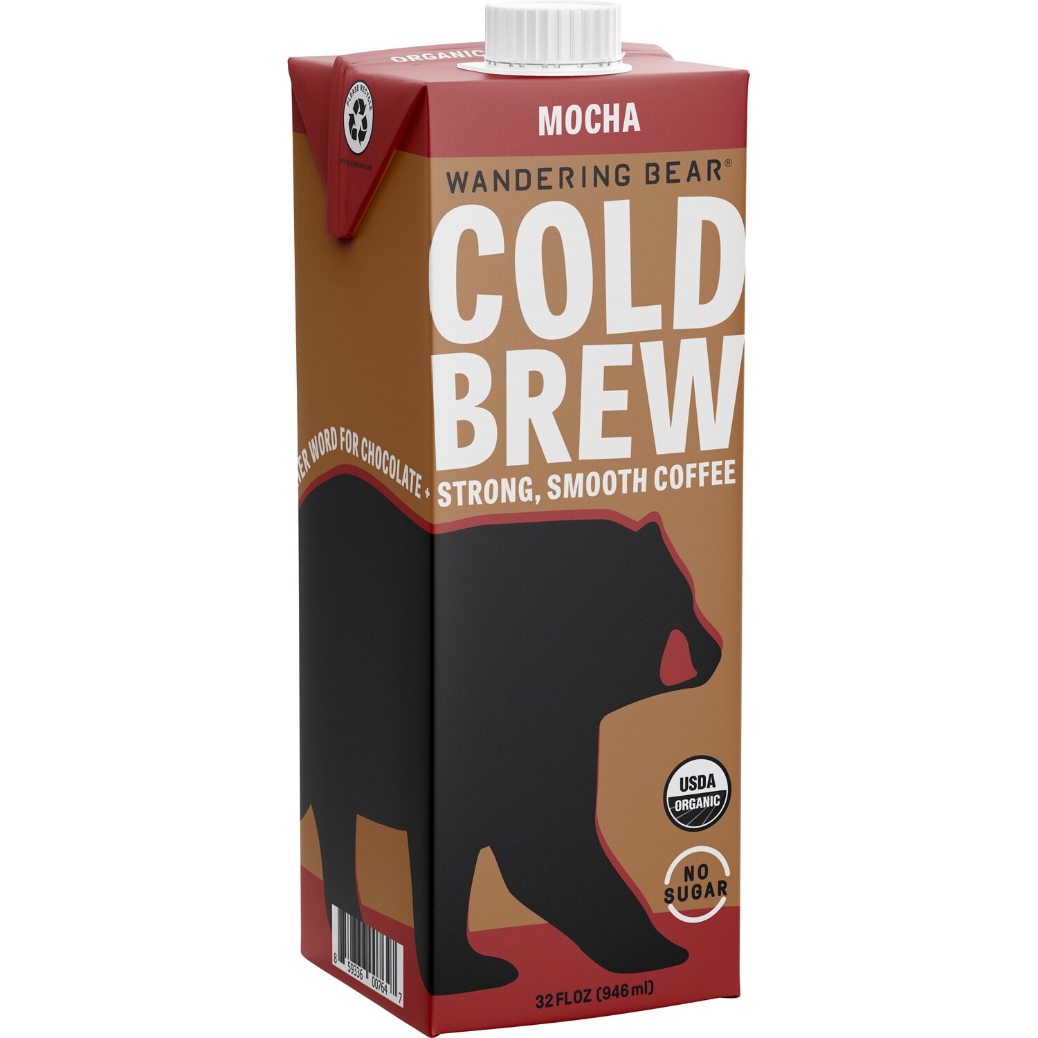 Wandering Bear Organic Cold Brew Coffee, Mocha