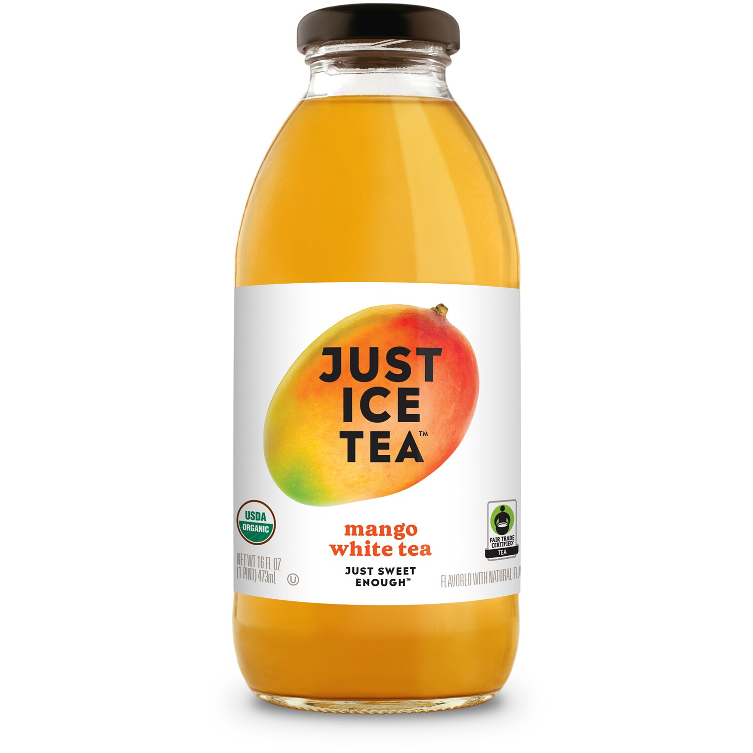 Just Iced Tea Organic Mango White Tea, Glass Bottle
