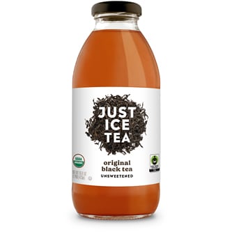 Just Iced Tea Unsweetened, Organic Black Tea, Glass Bottle