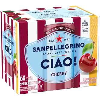 San Pellegrino Sparkling Water Ciao Cherry, Cans