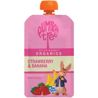 Peter Rabbit Organics, Fruit Puree Snack, Strawberry & Banana 