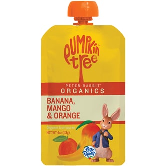 Peter Rabbit Organics, Fruit Puree Snack, Banana Mango & Orange 