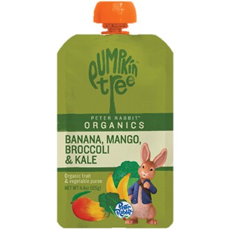 Peter Rabbit Organics, Fruit Puree Snack, Banana, Mango, Broccoli & Kale