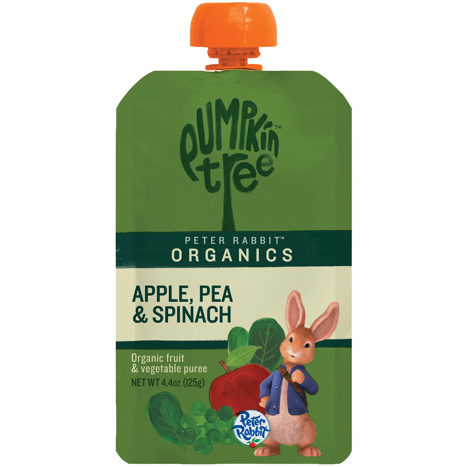 Peter Rabbit Organics, Fruit Puree Snack, Apple, Pea & Spinach 