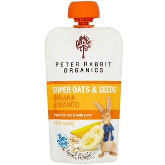 Peter Rabbit Organics, Fruit Puree Snack, Super Oats & Seeds, Banana & Mango
