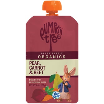 Peter Rabbit Organics, Fruit Puree Snack, Pear, Carrot & Beet 