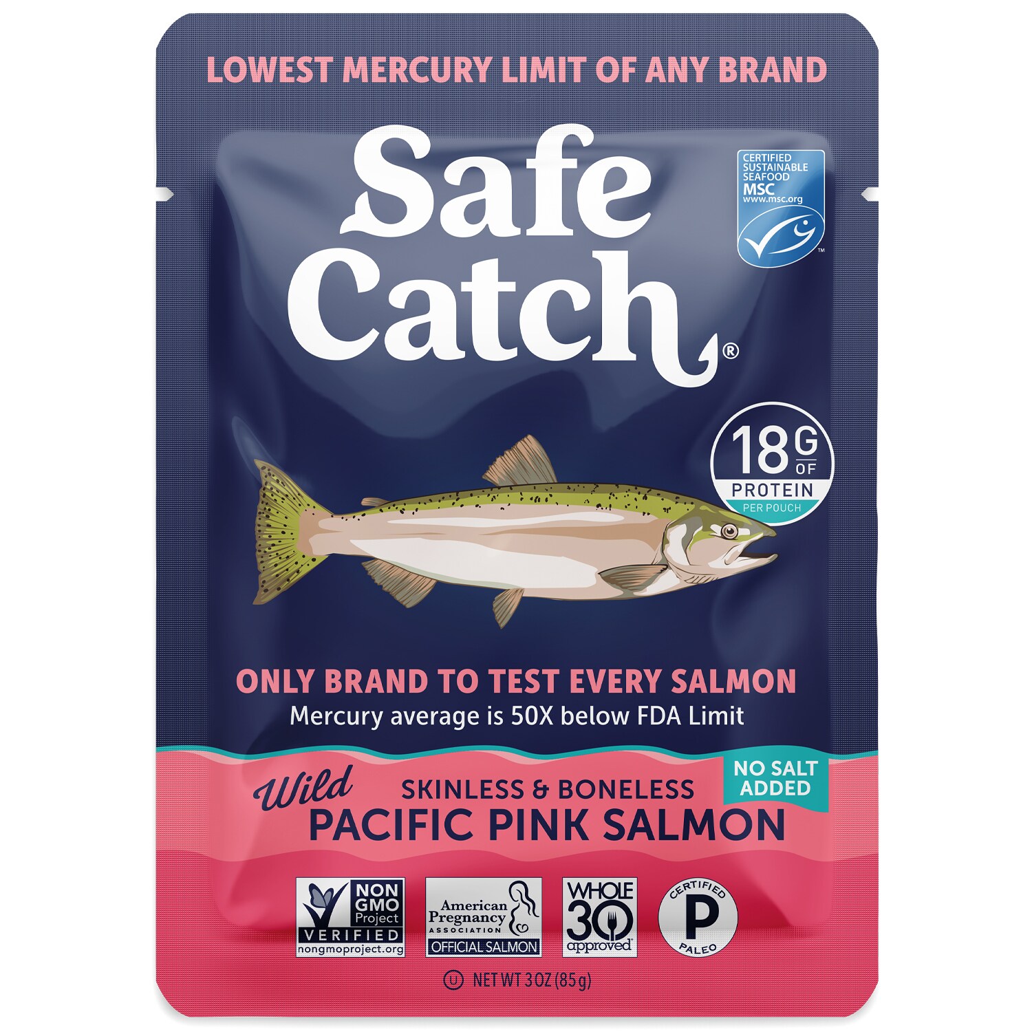 Safe Catch Wild Pacific Pink Salmon, No Salt Added
