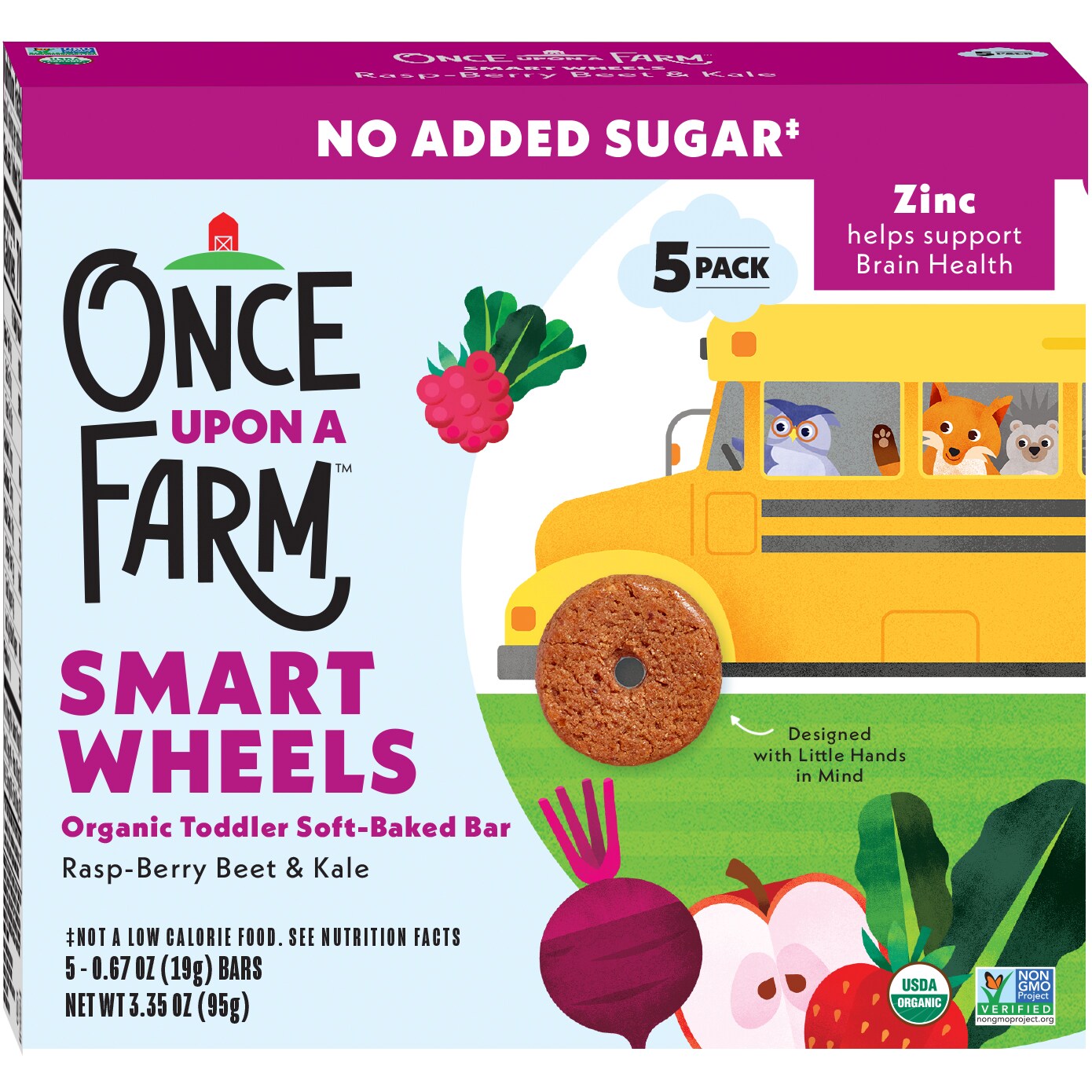 Once Upon a Farm Organic Soft-Baked Bar, Smart Wheels, Rasp-Berry Beet & Kale
