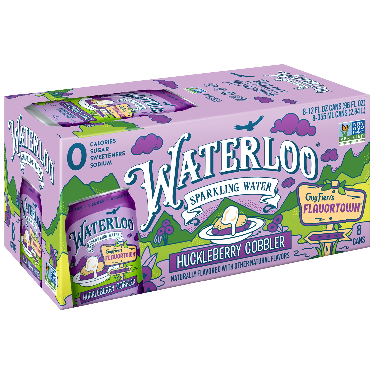 Waterloo Sparkling Water, Summer Huckleberry Cobbler, Cans