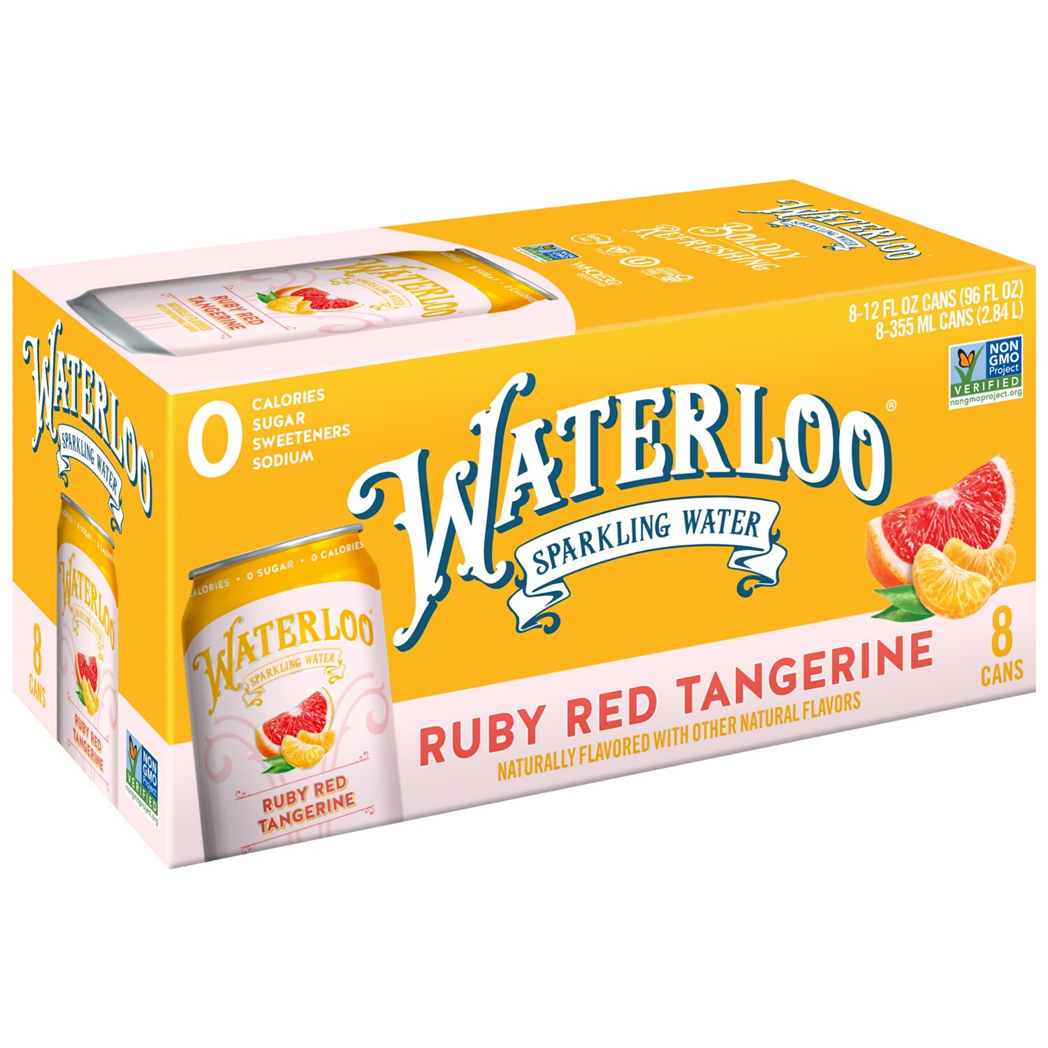 Waterloo Sparkling Water, Ruby Red Tangerine, Cans