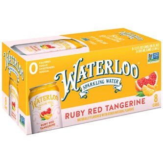 Waterloo Sparkling Water, Ruby Red Tangerine, Cans