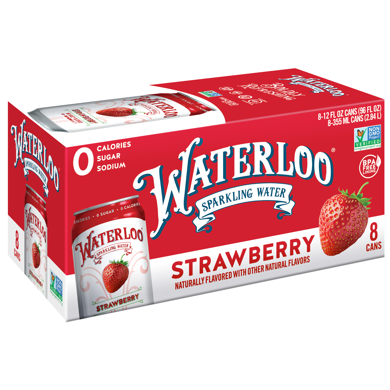 Waterloo Sparkling Water, Strawberry, Cans