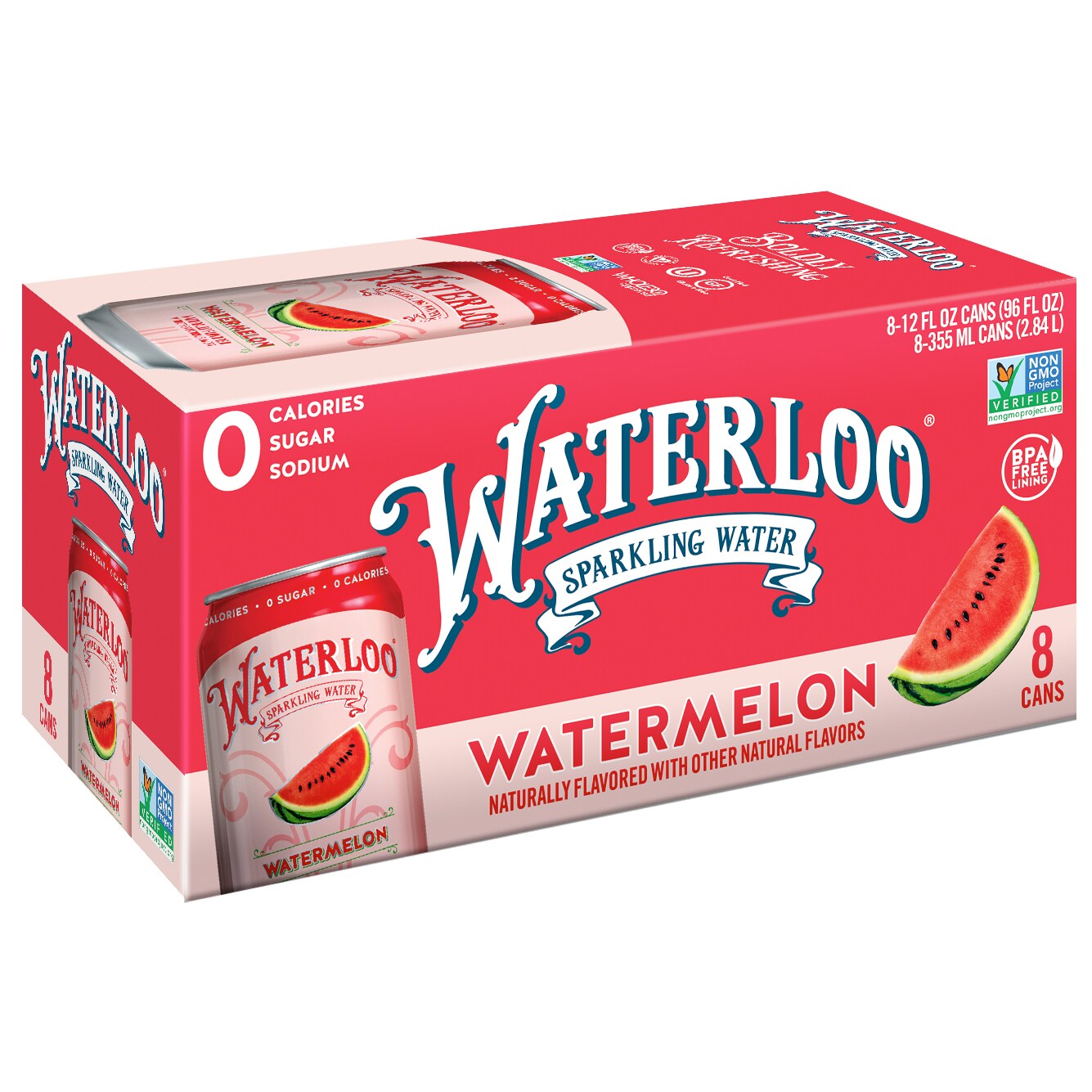 Waterloo Sparkling Water, Watermelon, Cans