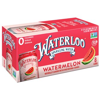 Waterloo Sparkling Water, Watermelon, Cans