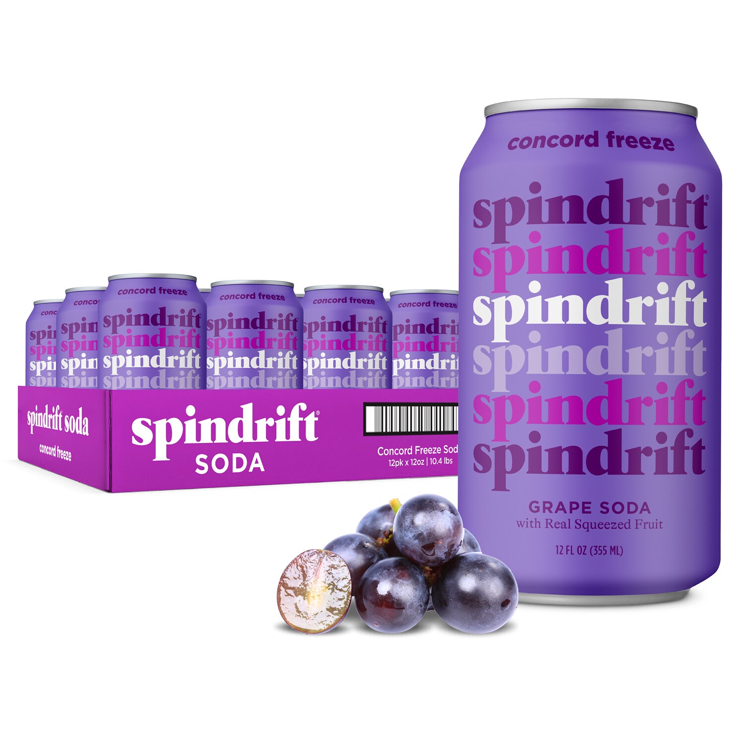 Spindrift Soda Concord Freeze, Cans